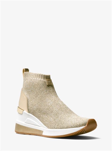 michael kors skyler bootie silver|michael kors stretch knit sneakers.